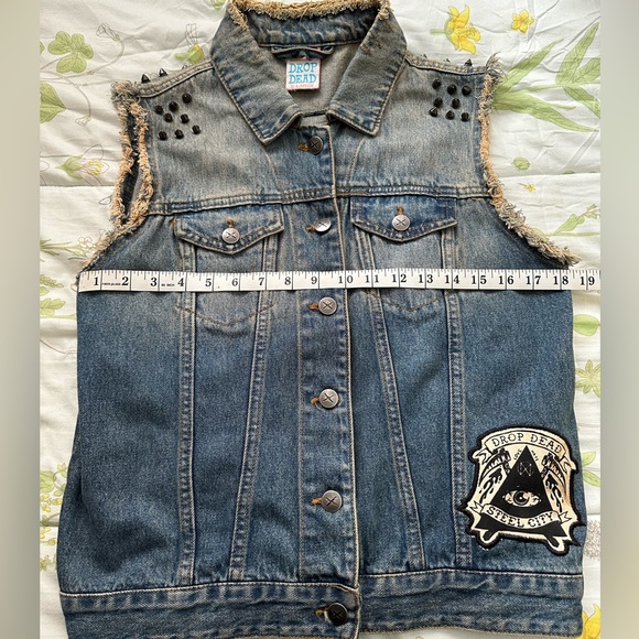 Drop Dead Women’s Denim Vest - Vintage Rare Find! - Picture 4 of 12